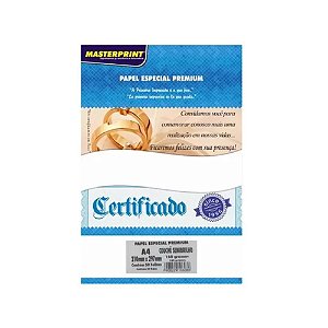 PAPEL ESPECIAL PREMIUM A4 160G COUCHÊ SEMIBRILHO MASTERPRINT COM 50 FOLHAS