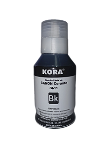 REFIL DE TINTA COMPATÍVEL COM CANON GL11 BK CORANTE PRETO KORA 100ML