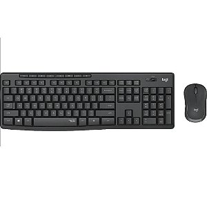 KIT TECLADO E MOUSE SEM FIO SILENT TOUCH LOGITECH MK295 PRETO