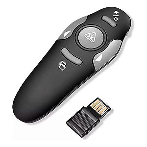 APRESENTADOR SILIDE POWER POINT APONTADOR LASER SEM FIO LELONG LE-7677 PRETO/CINZA