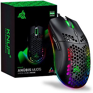 MOUSE GAMER COM FIO RGB COM 4 BOTÕES 1200 DPI 1.5M ANUBIS KNUP KP-MU019