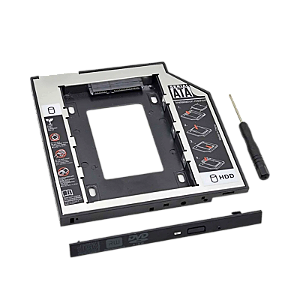 ADAPTADOR CASE CADDY 9,5mm PARA HD SSD 2,5 SATA BANDEJA INTERNA DVD HDCA-S095 EXBOM