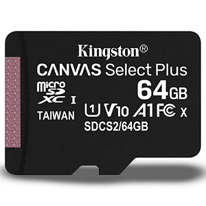 CARTÃO DE MEMÓRIA 64GB MICRO SD CLASSE 10 COM ADAPTADOR SD SDCS2 KINGSTON