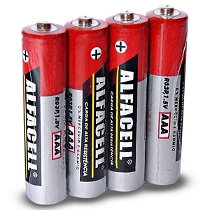 PILHA ALCALINA ALFACELL PALITO AAA 1.5V COM 60 UNIDADES