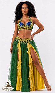 Traje Bordado Para Dança Do Ventre