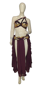 Traje bordado para dança do ventre ericka