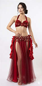 Roupa Traje Figurinos Dança do Ventre Amira Dourah Glitter