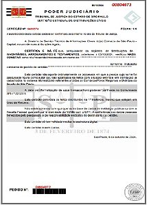 CERTIDÃO DE DISTRIBUIÇAO DE INVENTÁRIOS, ARROLAMENTOS E TESTAMENTO