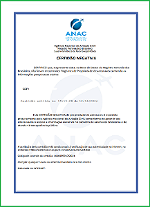 CERTIDAO NEGATIVA DE PROPRIEDADE DE AERONAVE