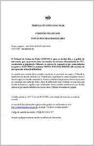 Certidão Negativa do Tribunal de Contas da União