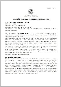 Certidão Negativa de Débitos Trabalhistas CNDT
