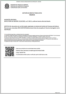 Certidão Negativa de Infrações Trabalhistas