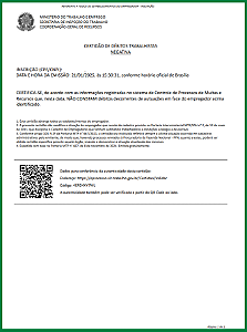 CERTIDAO NEGATIVA DE INFRAÇOES TRABALHISTAS