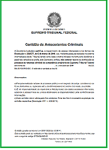 STF - CERTIDAO DE ANTECEDENTES CRIMINAIS