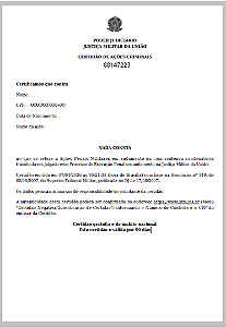 Certidão de Ações Criminais da Justiça Militar