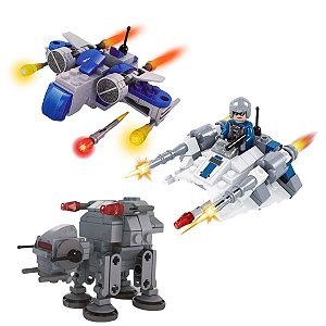 Blocos de Montar Mini Brinquedo Infantil Tema Aeronaves