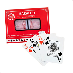 Kit Baralho 108 Cartas De Plastico Original Lavável