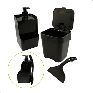 Kit Pia Com Lixeira Dispenser Porta detergente Rodinho