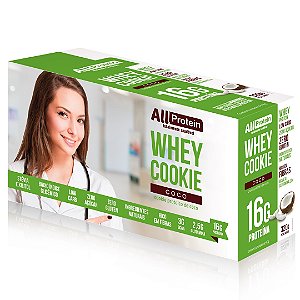 1 Caixa de Whey Cookie de Coco All Protein 8 unidades de 40g - 320g