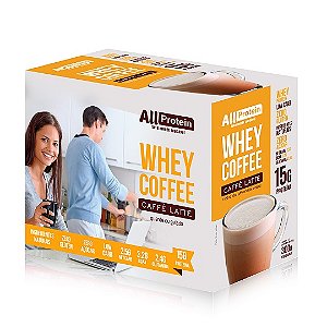 1 Caixa de Whey Coffee Cafè Latte Zero Lactose All Protein 12 unidades de 25g - 300g