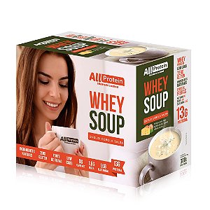 1 Caixa de Whey Soup Queijo, Cebola e Salsa All Protein 12 unidades de 25g - 300g