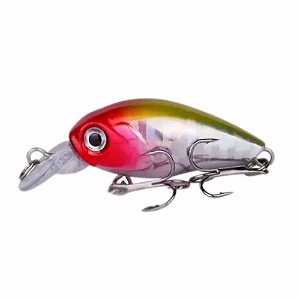Iscas de Pesca Dura e Flutuante Crankbait Branca e Vermelha - 4,5cm 3,8g