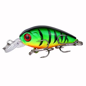 Iscas de Pesca Dura e Flutuante Crankbait Verde e Preta - 4,5cm 3,8g