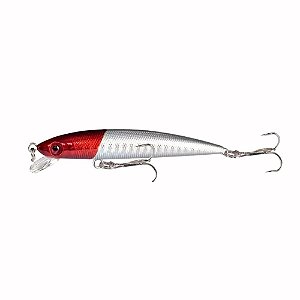 Iscas de Pesca Dura Minnow Branca e Vermelha - 8,8cm 6,2g