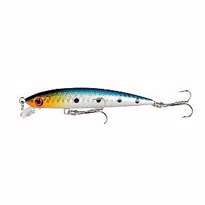 Iscas de Pesca Dura Minnow Branca e Azul - 8,8cm 6,2g