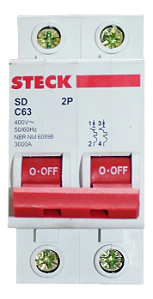 Disjuntor Bipolar Steck C63
