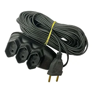extensão elétrica de 3 tomadas cabo de 10 metros 10a 250v