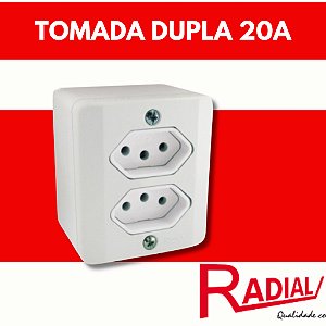 tomada dupla de 20a de externa radial