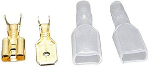 terminal macho e fêmea+proteção tamanho 6.3mm p/os terminais