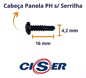 kit com 10 parafuso auto brocante PB ONIX 4,2MMX16mm