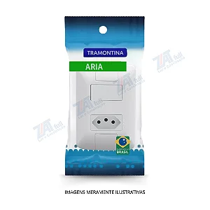 INTERRUPTOR SIMPLES6A+TOMADA2P+T DE 10A 250V TRAMONTINA ARIA