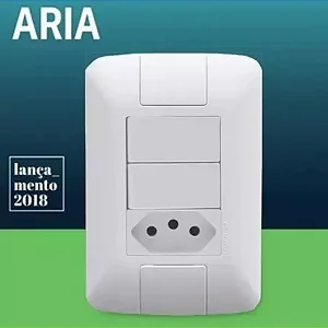 CJ 2 INTERRUPTOR SIMPLES 6A+UMA TOMADA 2P+T 10A 250V DA TRAMONTINA AREIA