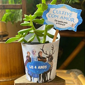 60 Rotulos para Suculenta Tema Frozen + Tag Personalizada