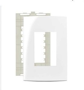 Conjunto Placa 4X2 3 Postos + Suporte Clean Acetinado