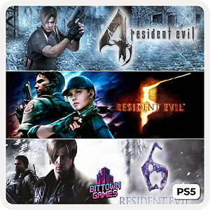 Pacote Triplo Resident Evil 4 + 5 + 6 PS5 Mídia Digital