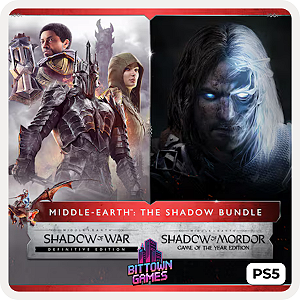 Pacote Terra Média: Sombras de Mordor + Sombras da Guerra Definitiva PS5 Mídia Digital