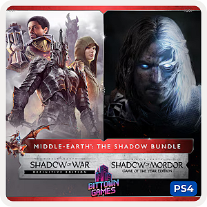 Pacote Terra Média: Sombras de Mordor + Sombras da Guerra Definitiva PS4 Mídia Digital