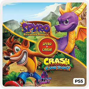 Crash Bandicoot + Spyro The Dragon Trilogias PS5 Mídia Digital
