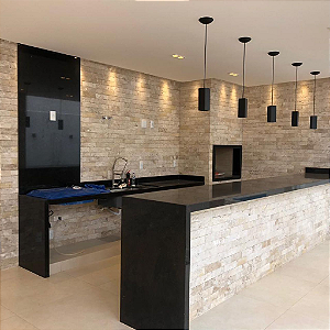 Placa Travertino Bricks Telado