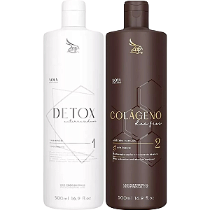 Kit Progressiva Zap Shampoo detox + Máscara Colágeno dos Fios 500ml