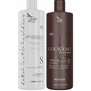 Kit Progressiva Zap Shampoo detox + Máscara Colágeno dos Fios 480ml