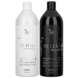 Kit Progressiva Zap Shampoo Detox + Máscara Me Leva Black 1L