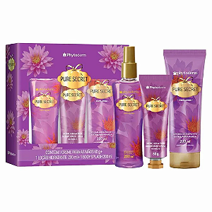 Kit Completo Phytoderm Pure Secret Body Splash 200ml + Creme Hidratante 60g + Loção Corporal 200ml