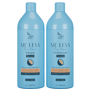 Zap Kit Me leva Shampoo e Condicionador Óleo de coco e Pantenol 1L