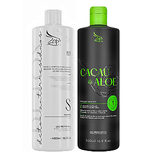 Kit Zap Shampoo Detox e Máscara Cacau E Aloe 500ml