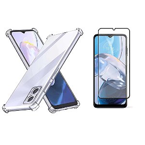 Capa Capinha Anti Impacto + Película 9D Cerâmica Compatível Com Moto E22 - (Hard Glass Store)